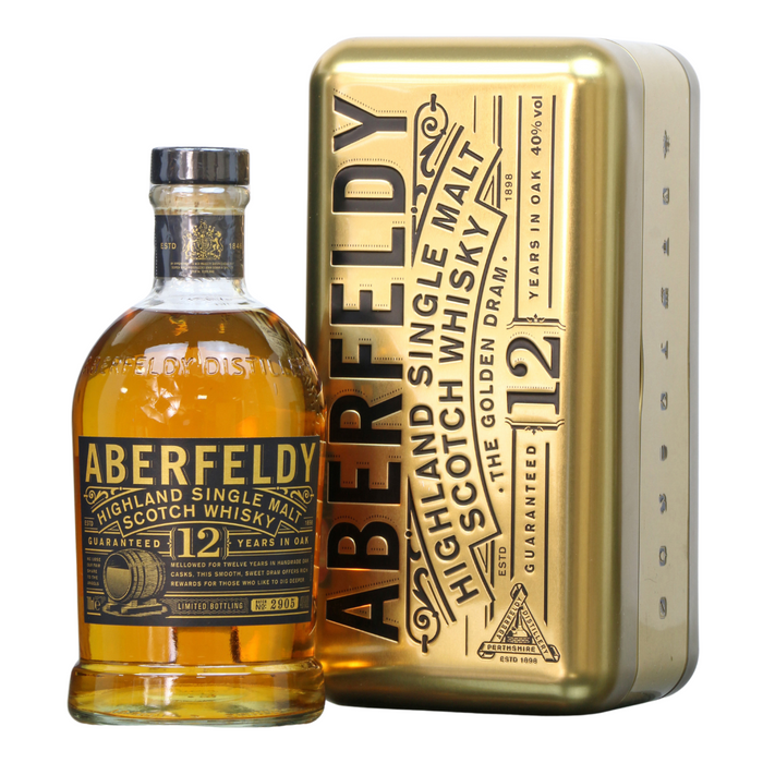 Aberfeldy 12 Year Old The Golden Dram Gift Tin Scotch Whisky