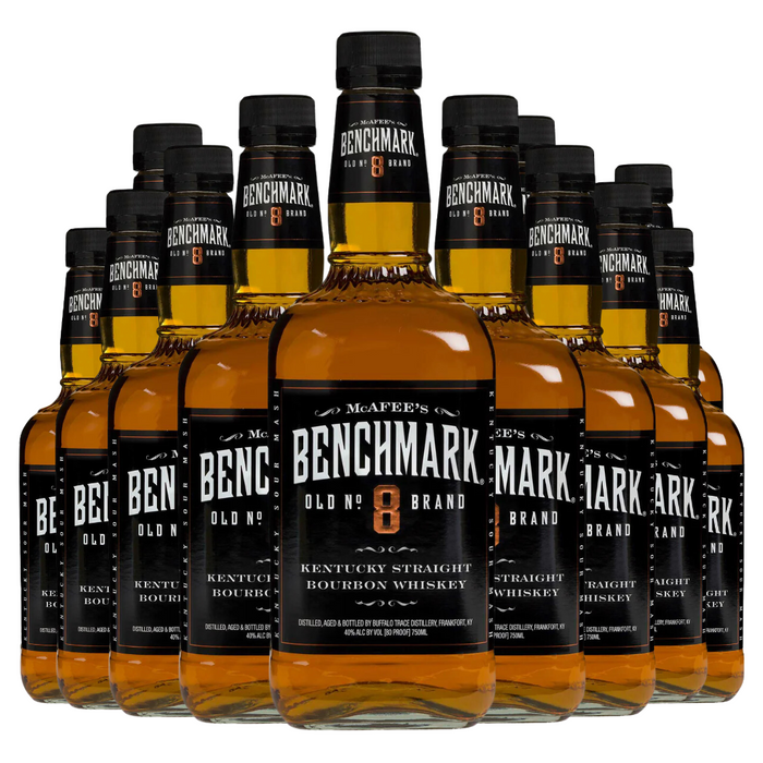 Benchmark Old No. 8 Brand Bourbon Whiskey 12 Bottle Case - Whiskey Benchmark Old No. 8 Brand Bourbon Whiskey 12 Bottle Case - Whiskey
