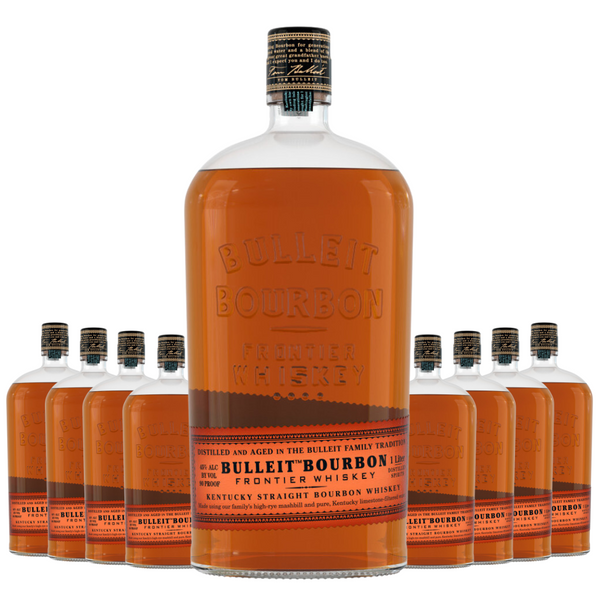 Bulleit Straight Bourbon 6 Year Frontier Whiskey 1L 9 Bottle Case