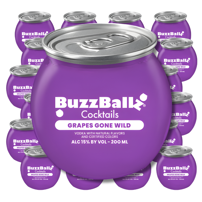 Buzzballz Grapes Gone Wild 200ml 24 Bottle Case - Free Shipping