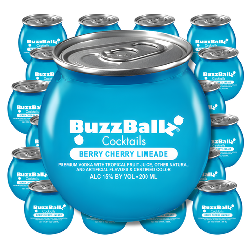Buzzballz Berry Cherry Limeade 200ml 24 Bottle Case - Free Shipping