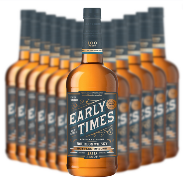 Early Times Bottled in Bond Bourbon Whiskey 1L 12 Bottle Case