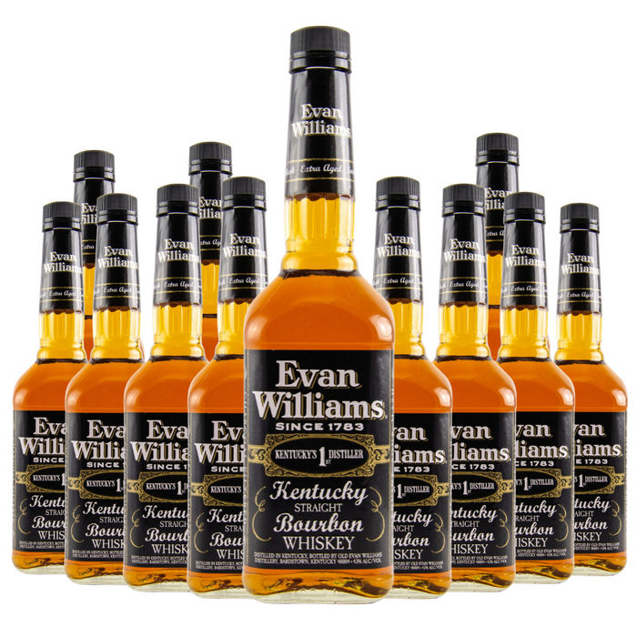 Evan Williams Kentucky Bourbon Whiskey 750ml 12 Bottle Case