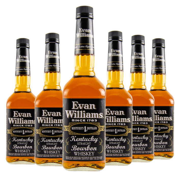 Evan Williams Kentucky Bourbon Whiskey 750ml 6 Bottle Case