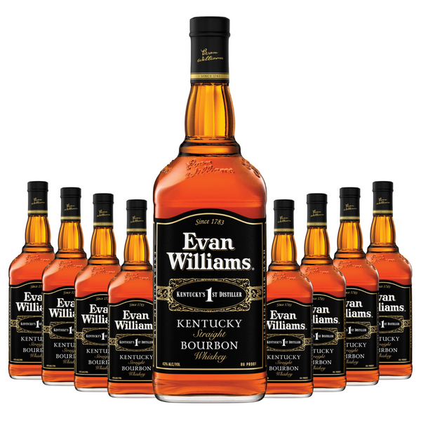 Evan Williams Straight Bourbon Black Label 1L 9 Bottle Case