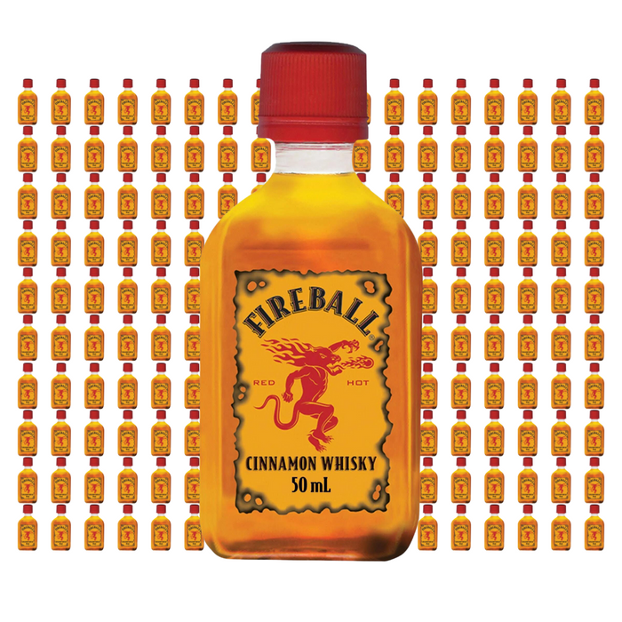 Fireball Cinnamon Whisky Mega Jumbo Party Bulk Pack - 50ml Shots 180 Count- Free Shipping