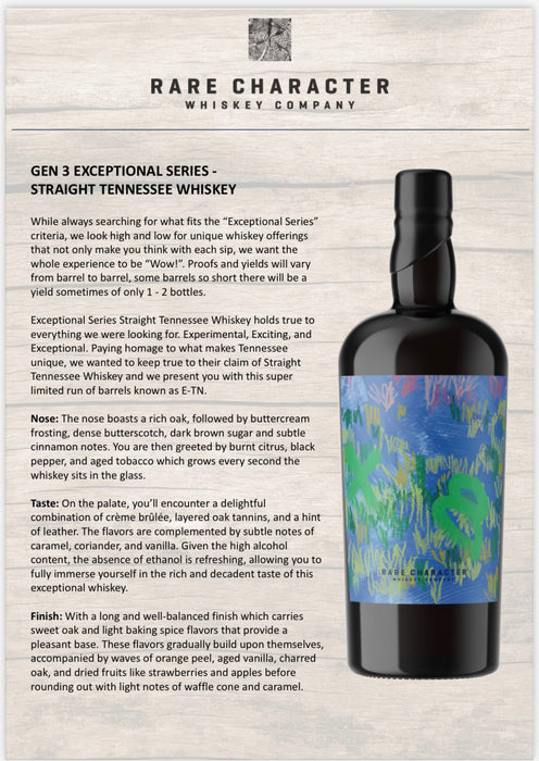 Rare Character 13 Year Exceptional Series Gen 3 E-TN-98 Bourbon 750ml