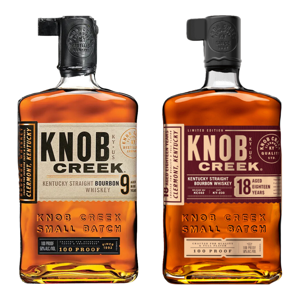 Knob Creek 9 Year + 18 Year Bourbon 2 Bottle Combo - Whiskey
