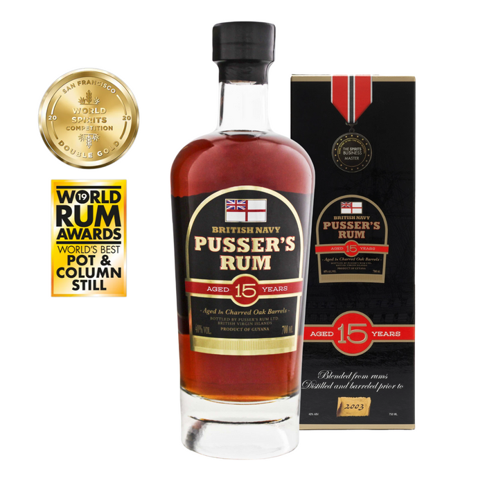Pusser's Navy 15 Year British Navy Rum 750ml