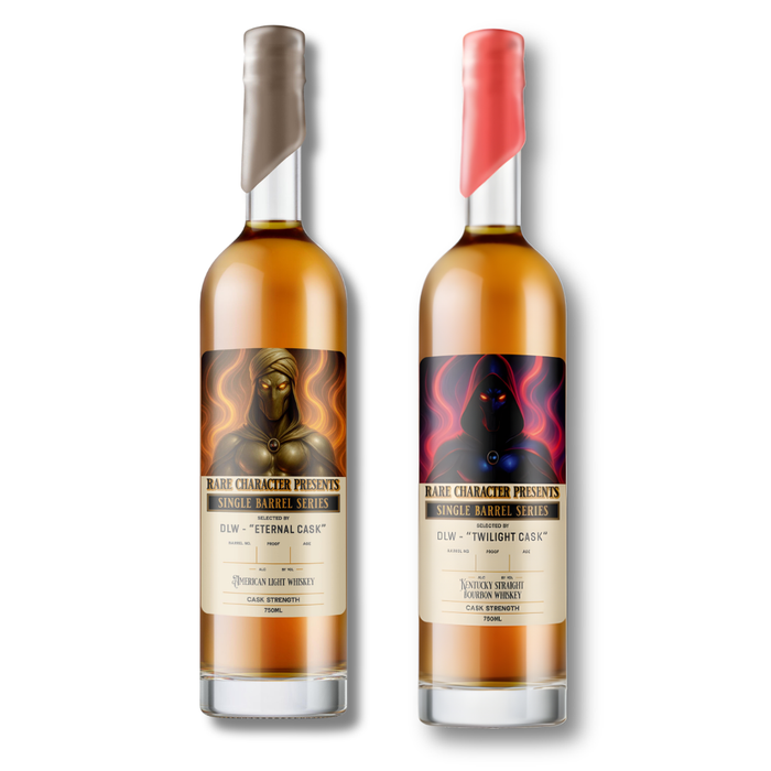 Rare Character DLW "Eternal Cask" American & "Twilight Cask" Bourbon Whiskey 750ml 2 Bottle Combo