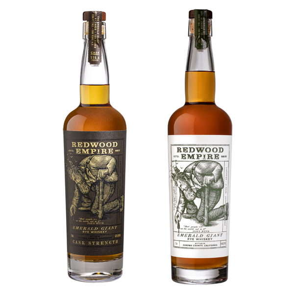 Redwood Empire "Cask Strength Emerald Giant Whiskey" & "Emerald Giant Whiskey" 2 Bottle Combo