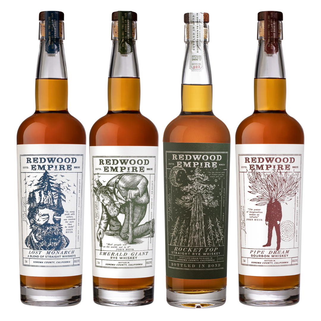Redwood Empire Rocket Top Straight Rye 4 Bottle Combo - Whiskey