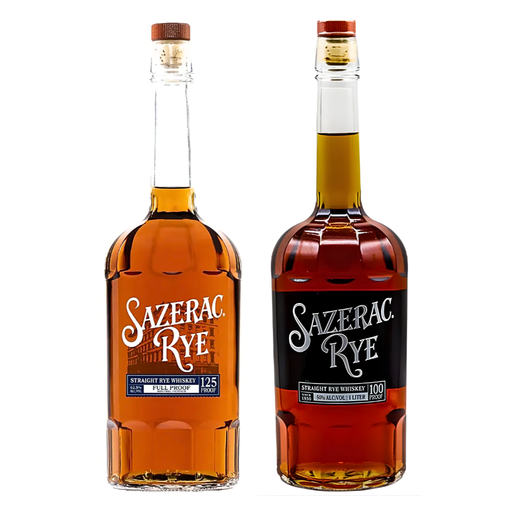 Sazerac Full Proof 125 Rye 750ml + Sazerac 100 Rye Whiskey 1L 2 Bottle Combo