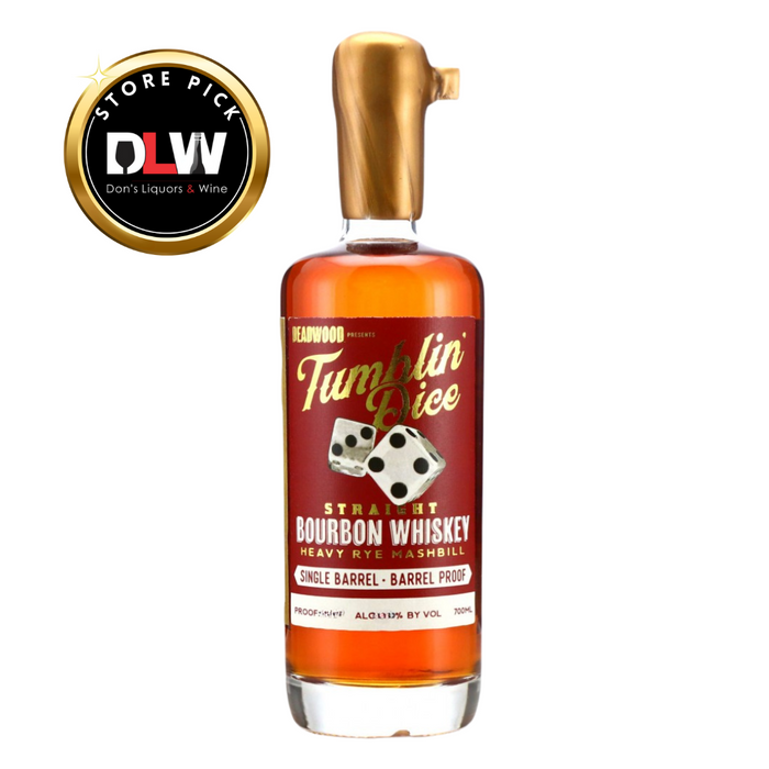 Tumblin Dice Straight DLW Single Barrel Bourbon Whiskey 113.2 Proof 700ml