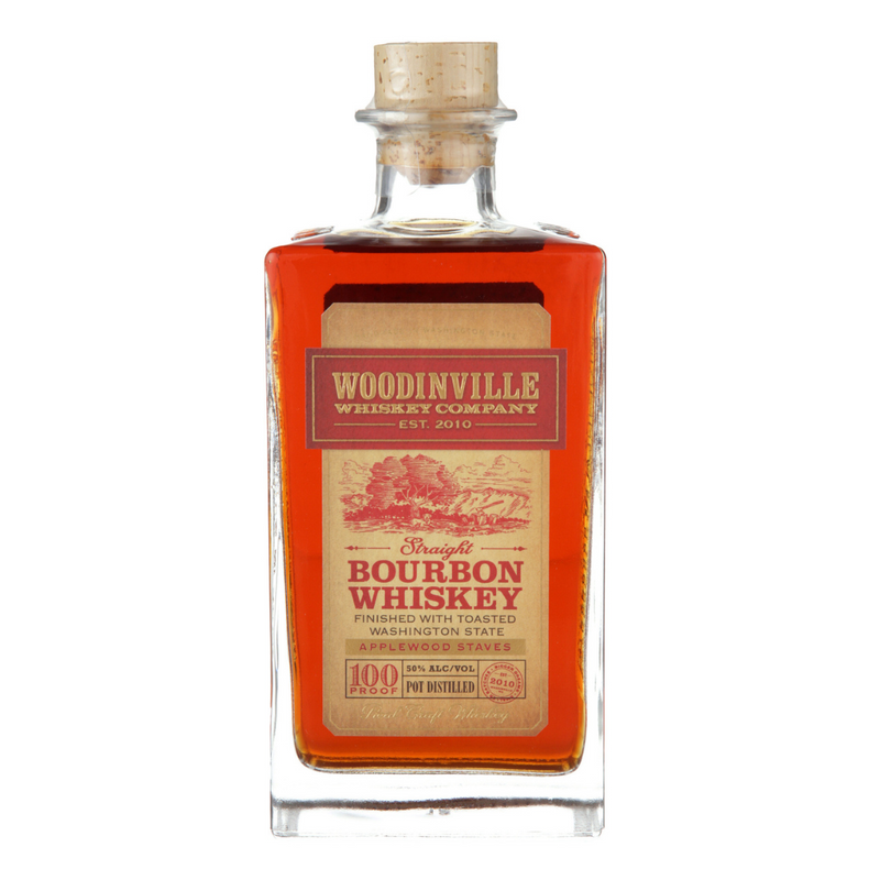 Woodinville Whiskey Co. Straight Bourbon Whiskey Finished With Toasted Applewood Staves