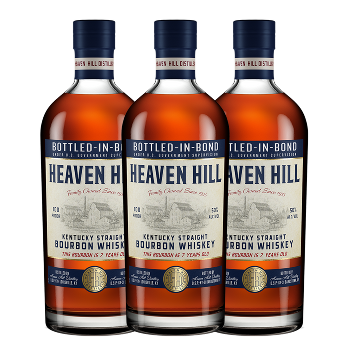 Heaven Hill 7 Year Bottled-In-Bond Bourbon 750ml 3 Bottle Combo