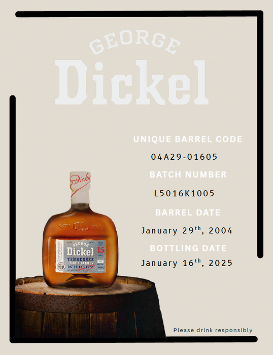 George Dickel 21 Year DLW Single Barrel Pick 750ml