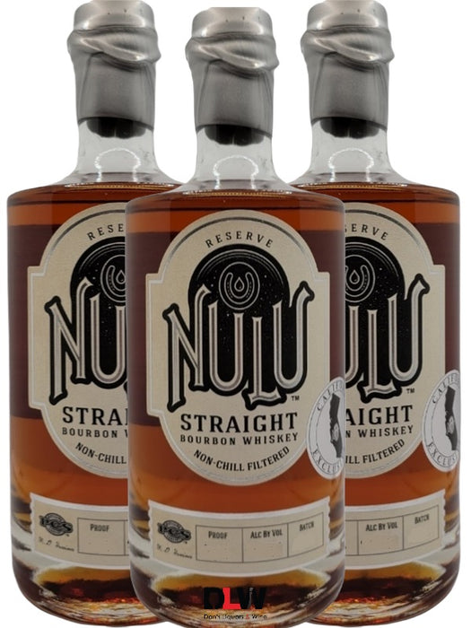 Nulu Straight Reserve Bourbon Whiskey California Exclusive 750ml 3 Bottle Combo