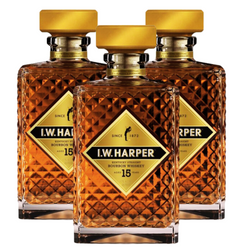 I.W. Harper 15 Year Old Kentucky Straight Bourbon Whiskey 3 Bottle Pack