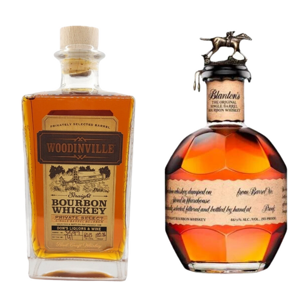 Blanton's Bourbon Domestic 750ml & Woodinville DLW Single Barrel 2 Bottle Combo